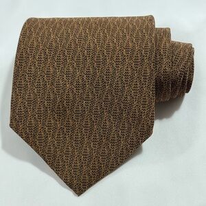Kenneth Cole New York Brown Silk Patterned Men's Tie Necktie Made in USA